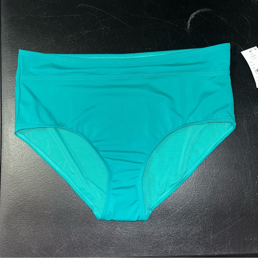 Land’s End green high waist bikini bottoms